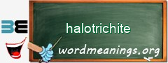 WordMeaning blackboard for halotrichite